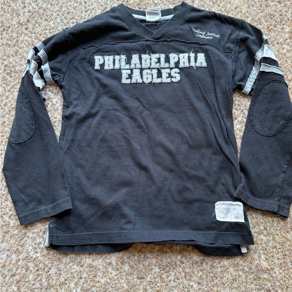 Youth NFL Philadelphia Eagles Long Sleeve Tee Size 10/12 med Reebok vintage